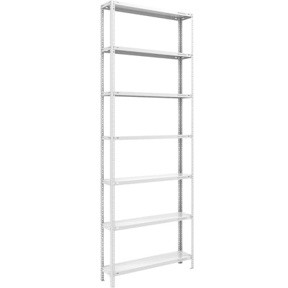 Storage bolt-together shelving, medium-duty, double-sided, HxWxD 3000 x 1000 x 300 mm, light grey, standard shelf unit.