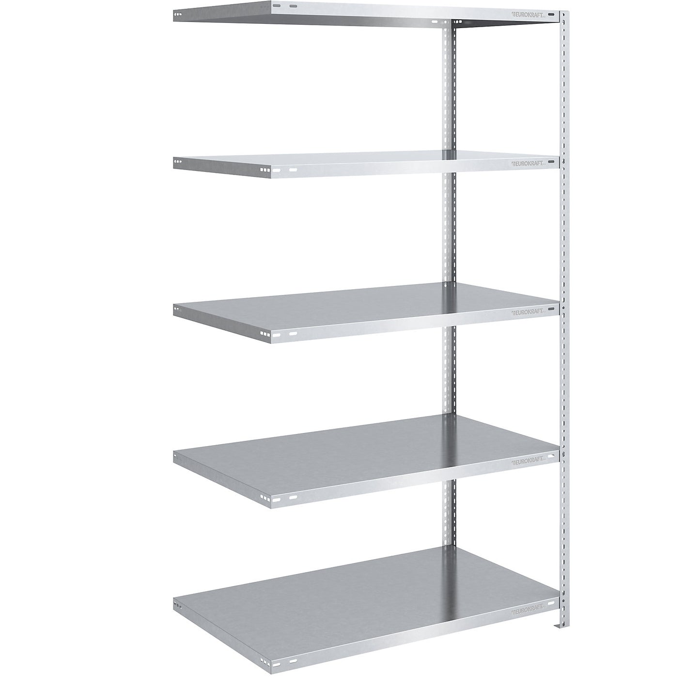 Storage bolt-together shelving, medium-duty, double-sided, HxWxD 2000 x 1000 x 800 mm, zinc plated, extension shelf unit.
