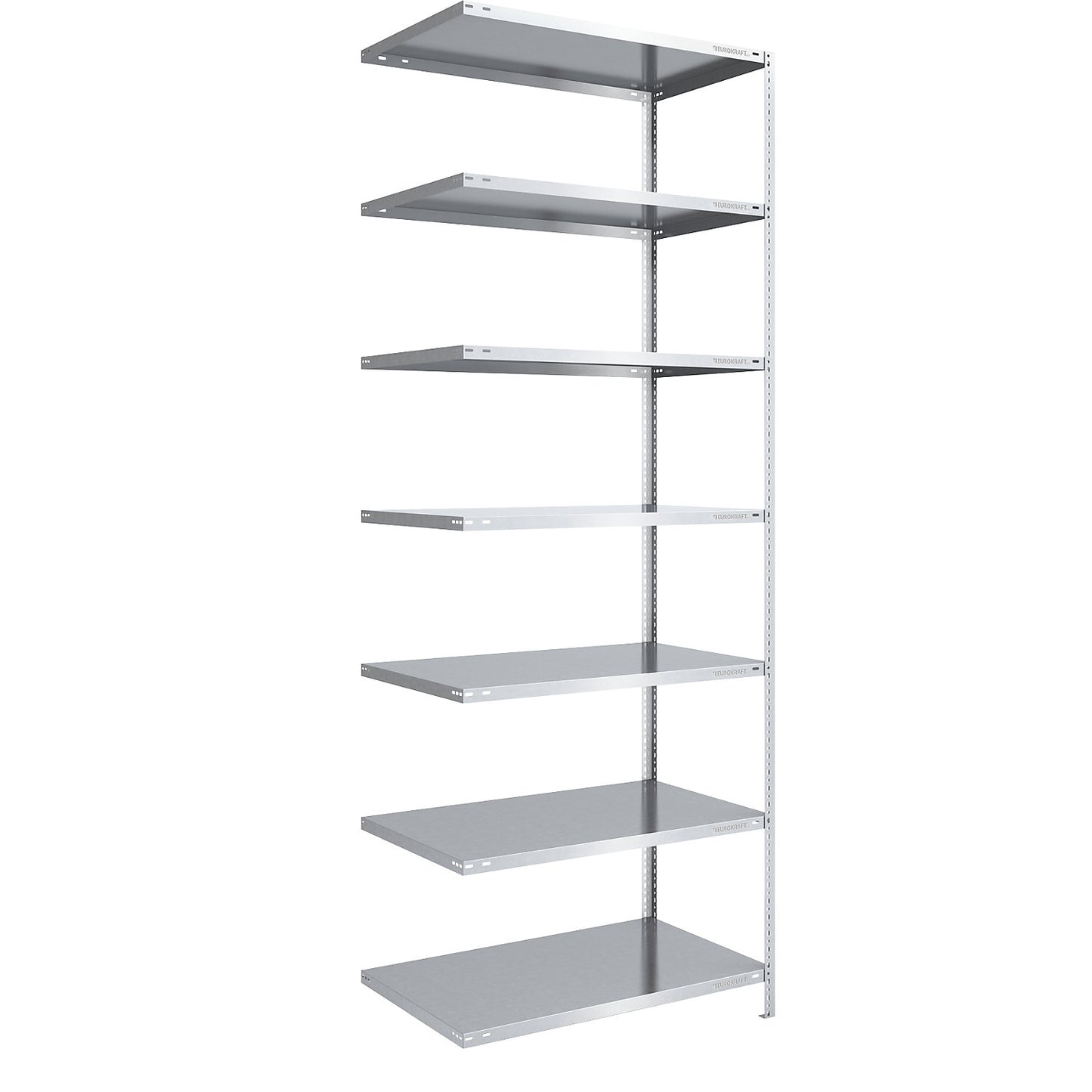 Storage bolt-together shelving, medium-duty, double-sided, HxWxD 3000 x 1000 x 800 mm, zinc plated, extension shelf unit.