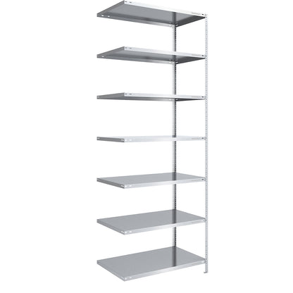 Storage bolt-together shelving, medium-duty, double-sided, HxWxD 3000 x 1000 x 800 mm, zinc plated, extension shelf unit.