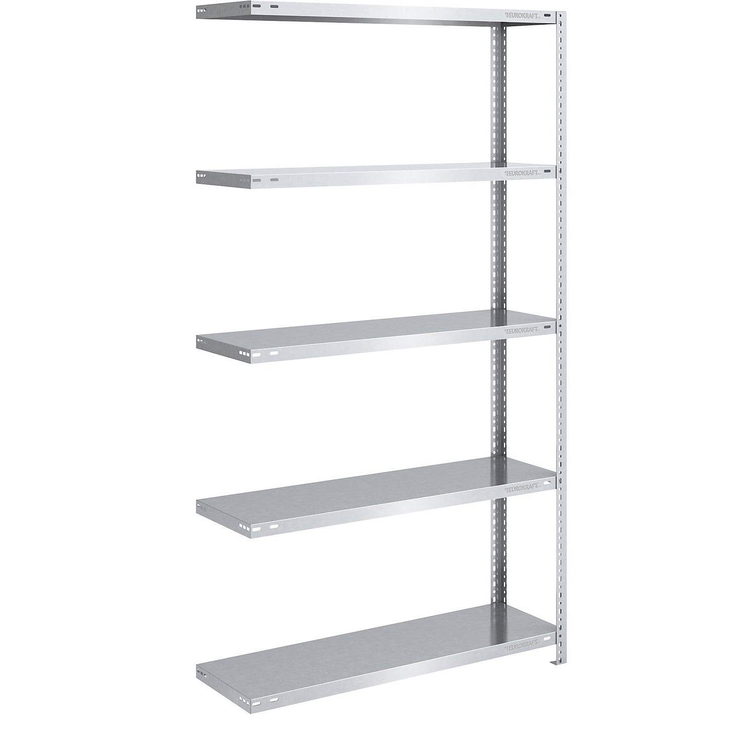 Storage bolt-together shelving, medium-duty, double-sided, HxWxD 2000 x 1000 x 400 mm, zinc plated, extension shelf unit.