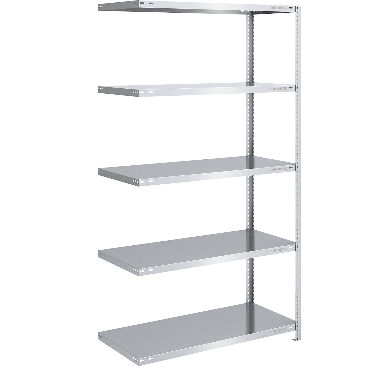 Storage bolt-together shelving, medium-duty, double-sided, HxWxD 2000 x 1000 x 600 mm, zinc plated, extension shelf unit.