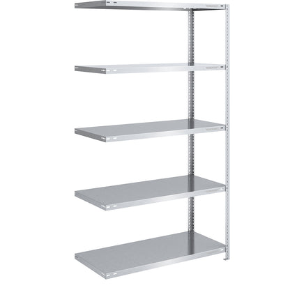 Storage bolt-together shelving, medium-duty, double-sided, HxWxD 2000 x 1000 x 600 mm, zinc plated, extension shelf unit.
