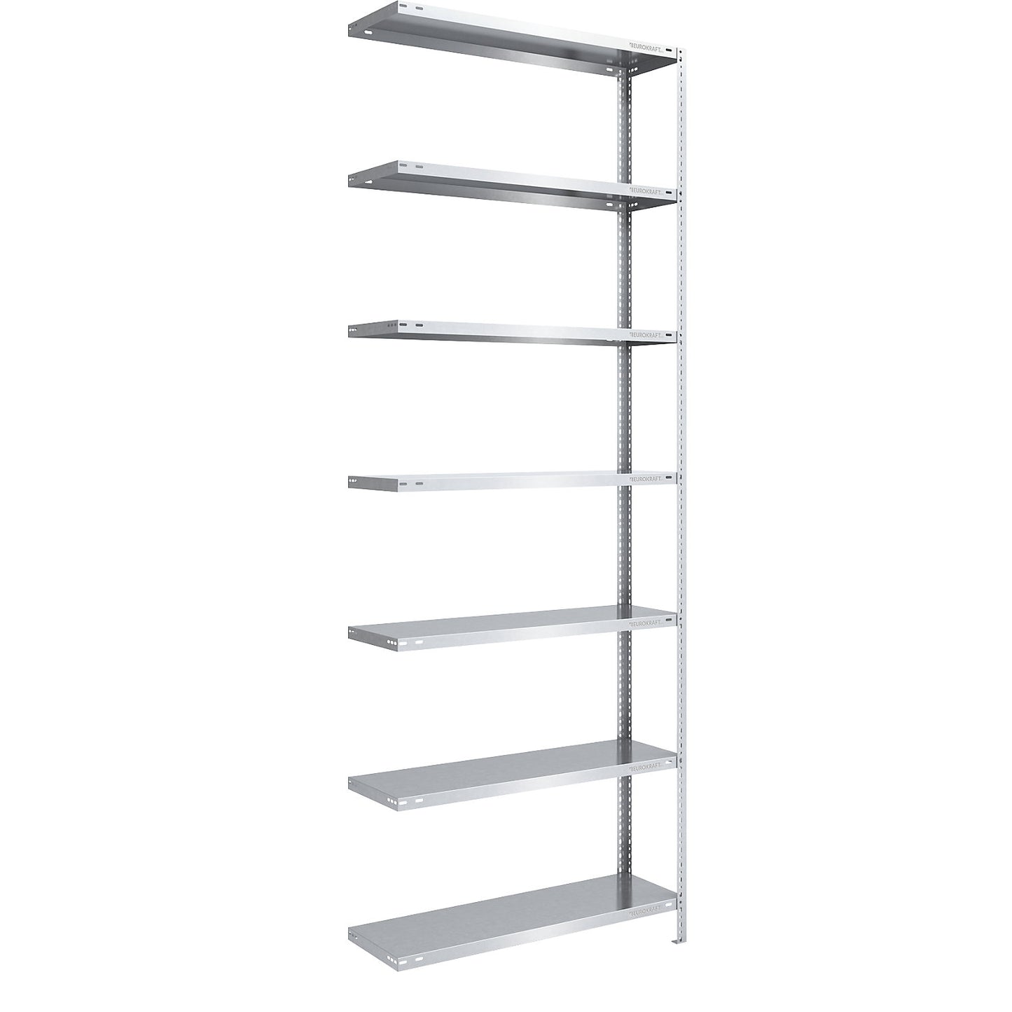 Storage bolt-together shelving, medium-duty, double-sided, HxWxD 3000 x 1000 x 400 mm, zinc plated, extension shelf unit.