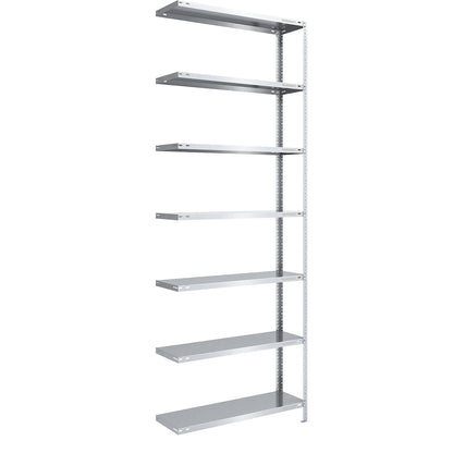 Storage bolt-together shelving, medium-duty, double-sided, HxWxD 3000 x 1000 x 400 mm, zinc plated, extension shelf unit.