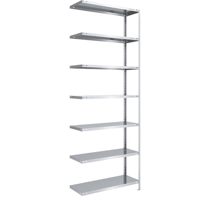 Storage bolt-together shelving, medium-duty, double-sided, HxWxD 3000 x 1000 x 500 mm, zinc plated, extension shelf unit.