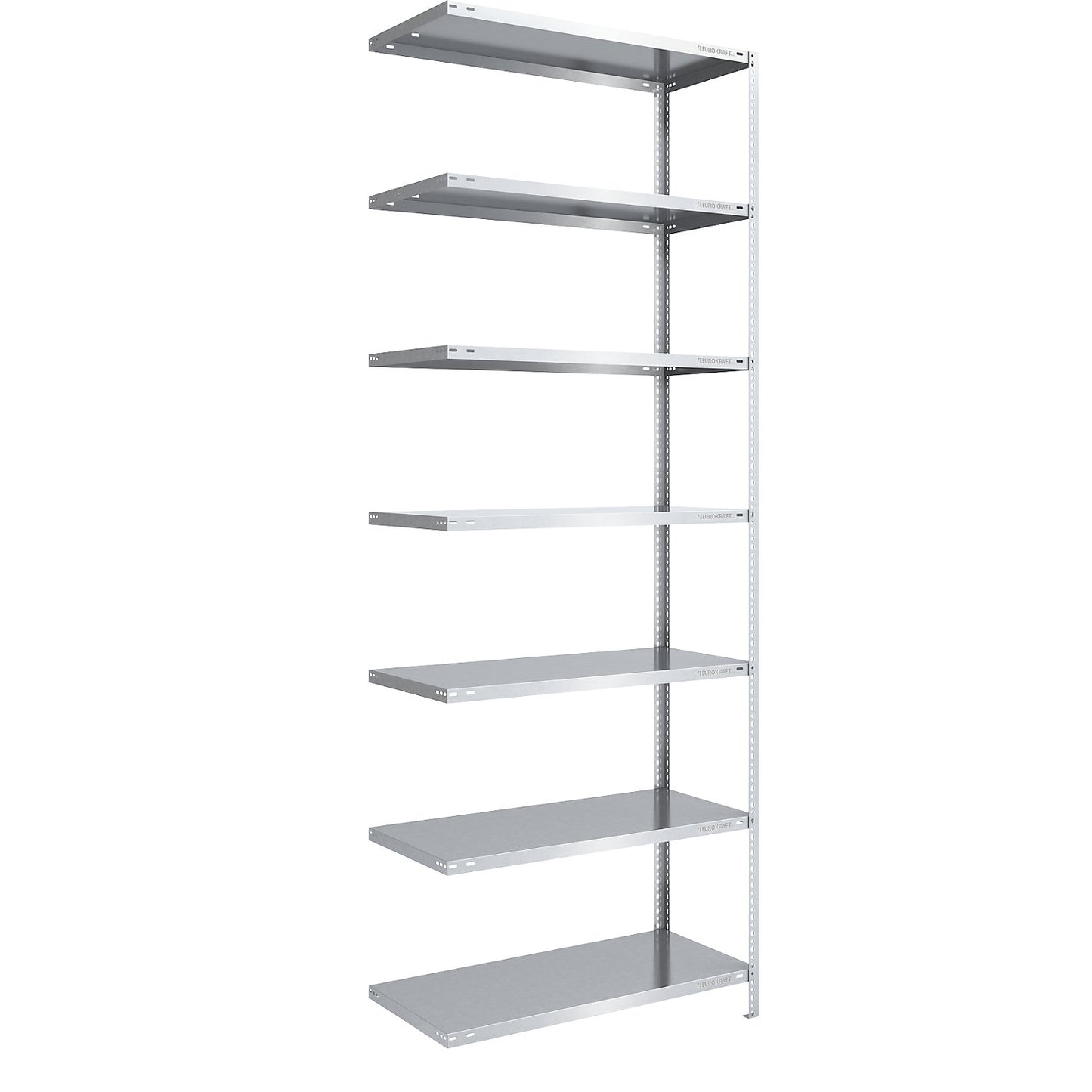 Storage bolt-together shelving, medium-duty, double-sided, HxWxD 3000 x 1000 x 600 mm, zinc plated, extension shelf unit.
