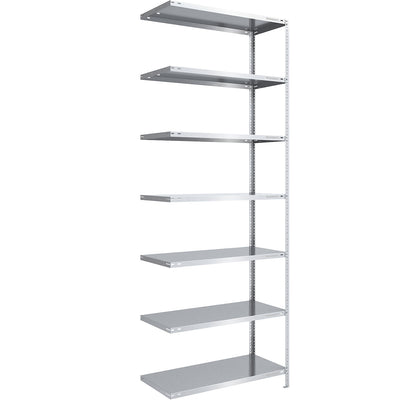 Storage bolt-together shelving, medium-duty, double-sided, HxWxD 3000 x 1000 x 600 mm, zinc plated, extension shelf unit.