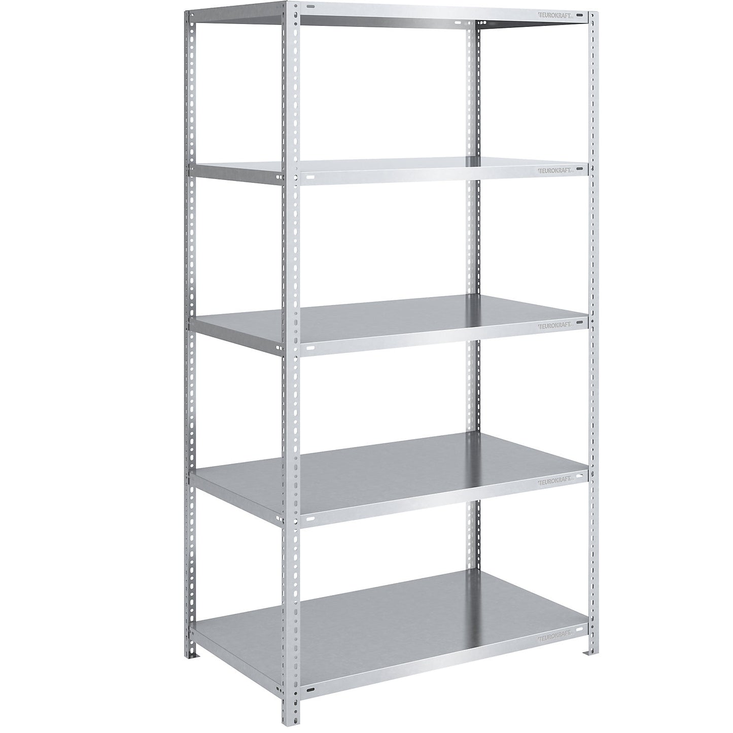 Storage bolt-together shelving, medium-duty, double-sided, HxWxD 2000 x 1000 x 800 mm, zinc plated, standard shelf unit.
