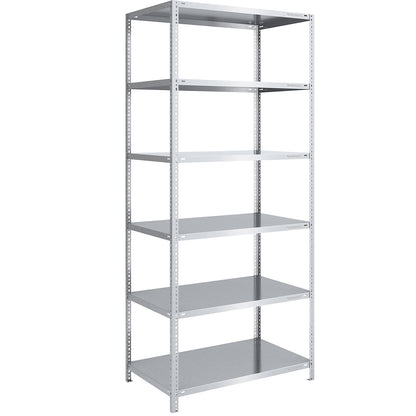 Storage bolt-together shelving, medium-duty, double-sided, HxWxD 2500 x 1000 x 800 mm, zinc plated, standard shelf unit.