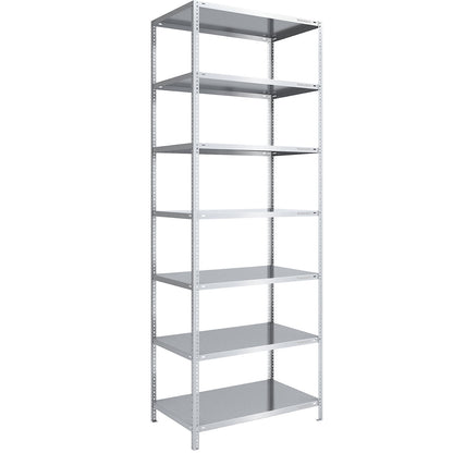 Storage bolt-together shelving, medium-duty, double-sided, HxWxD 3000 x 1000 x 800 mm, zinc plated, standard shelf unit.