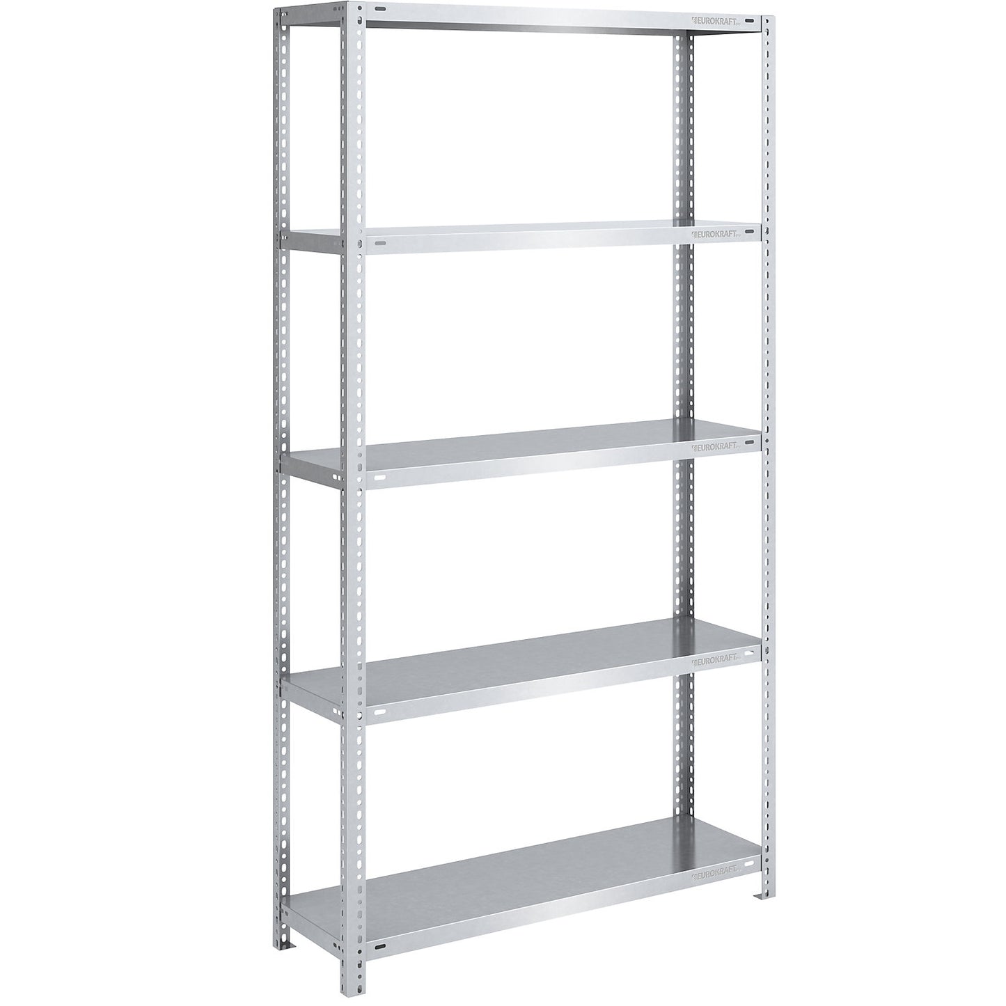 Storage bolt-together shelving, medium-duty, double-sided, HxWxD 2000 x 1000 x 400 mm, zinc plated, standard shelf unit.