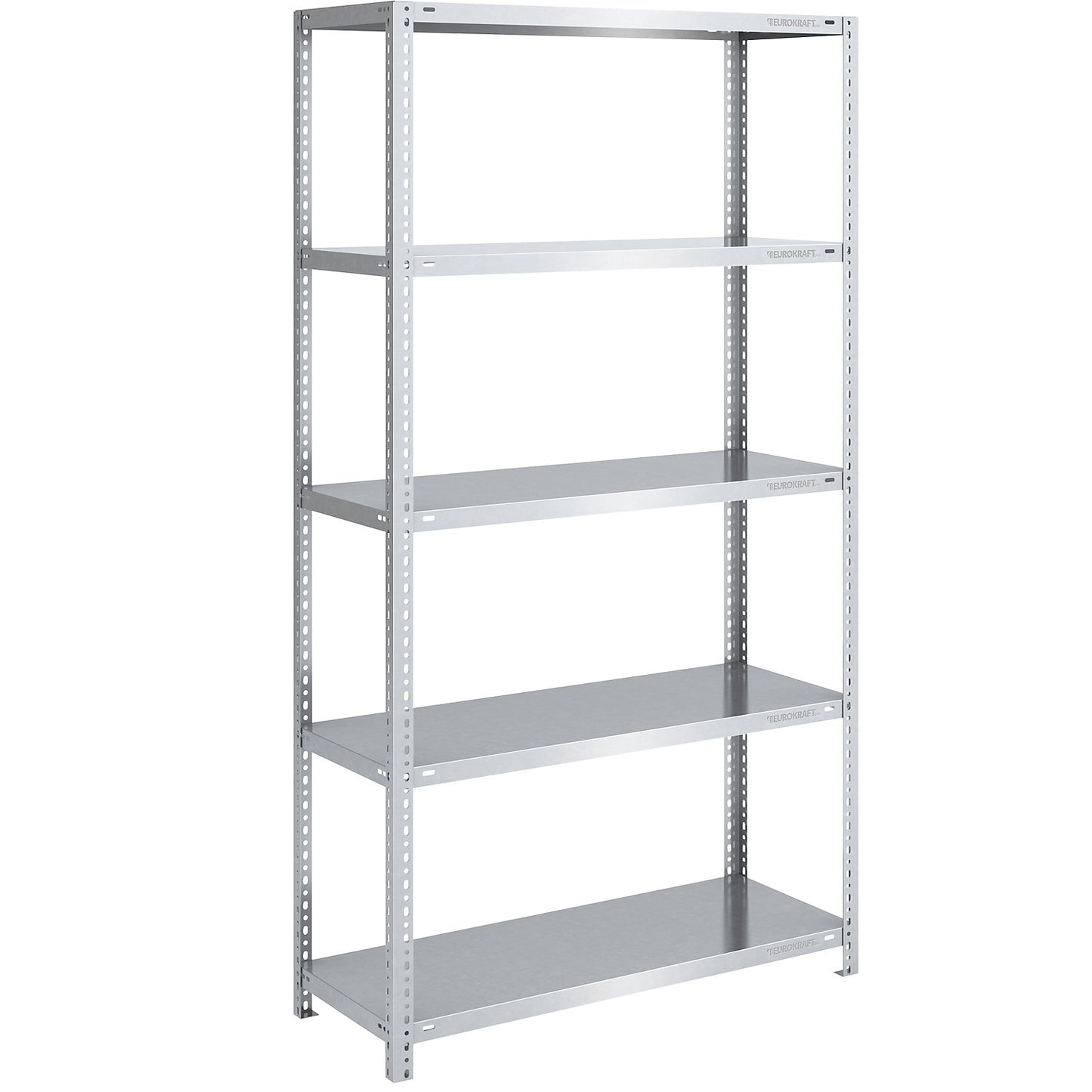 Storage bolt-together shelving, medium-duty, double-sided, HxWxD 2000 x 1000 x 500 mm, zinc plated, standard shelf unit.