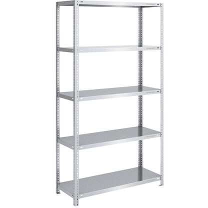Storage bolt-together shelving, medium-duty, double-sided, HxWxD 2000 x 1000 x 500 mm, zinc plated, standard shelf unit.