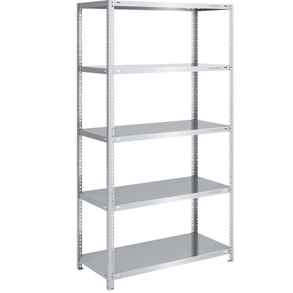 Storage bolt-together shelving, medium-duty, double-sided, HxWxD 2000 x 1000 x 600 mm, zinc plated, standard shelf unit.