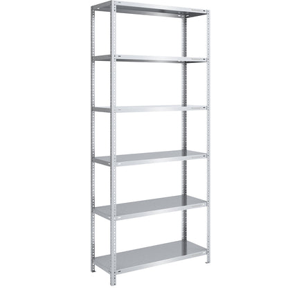 Storage bolt-together shelving, medium-duty, double-sided, HxWxD 2500 x 1000 x 500 mm, zinc plated, standard shelf unit.