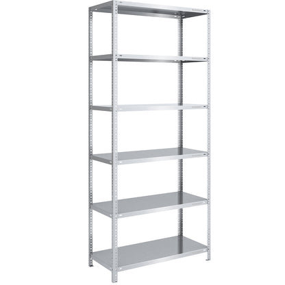 Storage bolt-together shelving, medium-duty, double-sided, HxWxD 2500 x 1000 x 600 mm, zinc plated, standard shelf unit.