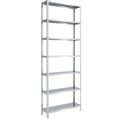 Storage bolt-together shelving, medium-duty, double-sided, HxWxD 3000 x 1000 x 400 mm, zinc plated, standard shelf unit.