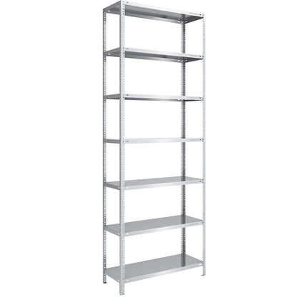 Storage bolt-together shelving, medium-duty, double-sided, HxWxD 3000 x 1000 x 500 mm, zinc plated, standard shelf unit.