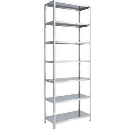 Storage bolt-together shelving, medium-duty, double-sided, HxWxD 3000 x 1000 x 600 mm, zinc plated, standard shelf unit.