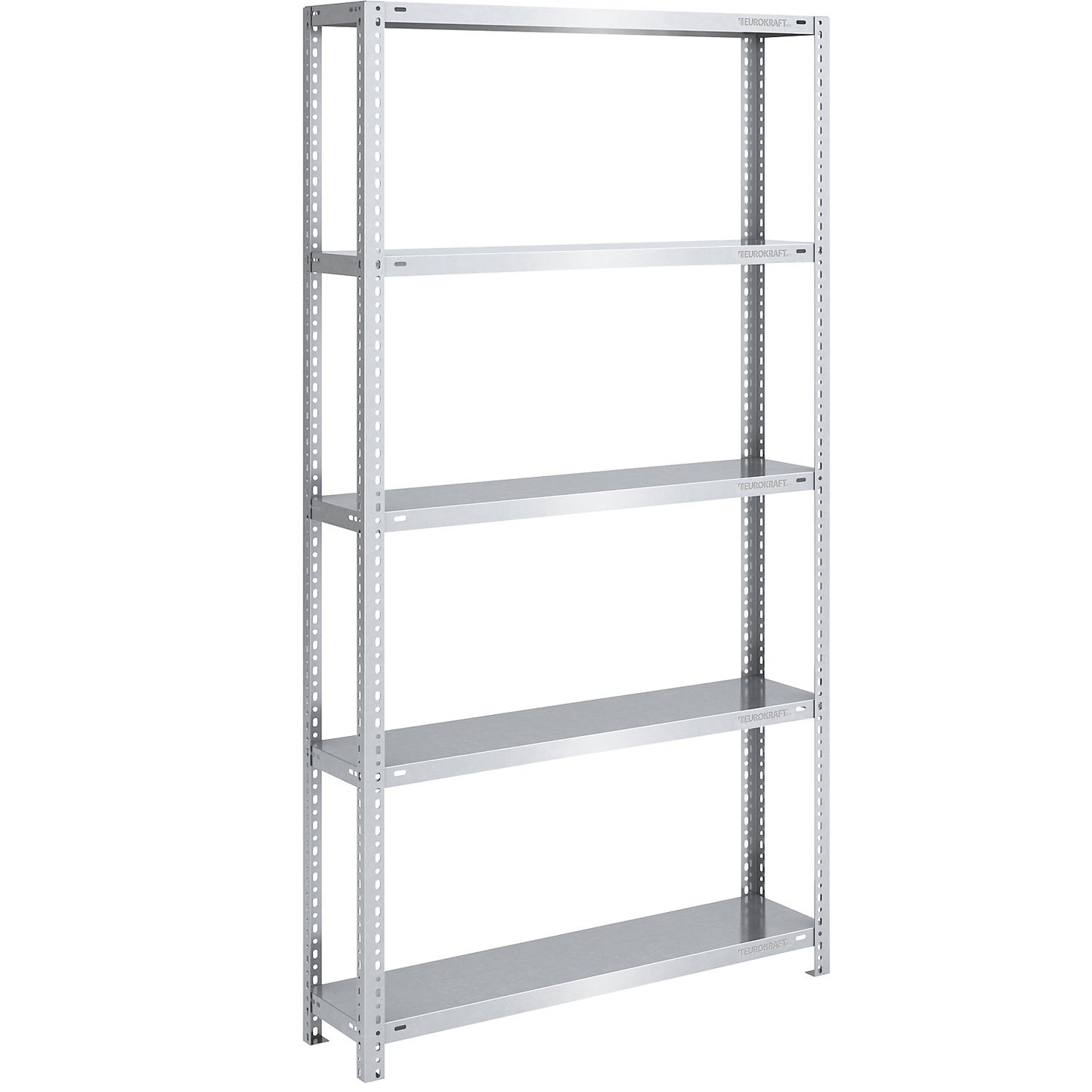 Storage bolt-together shelving, medium-duty, double-sided, HxWxD 2000 x 1000 x 300 mm, zinc plated, standard shelf unit.