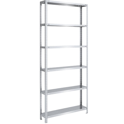 Storage bolt-together shelving, medium-duty, double-sided, HxWxD 2500 x 1000 x 300 mm, zinc plated, standard shelf unit.