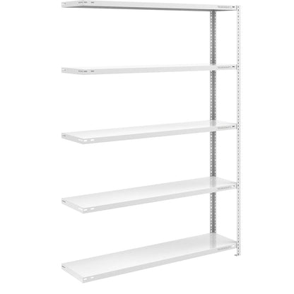 Storage bolt-together shelving, medium-duty, double-sided, HxWxD 2000 x 1300 x 400 mm, light grey, extension shelf unit.