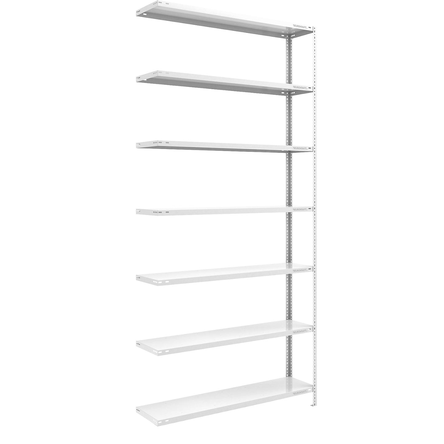 Storage bolt-together shelving, medium-duty, double-sided, HxWxD 3000 x 1300 x 400 mm, light grey, extension shelf unit.