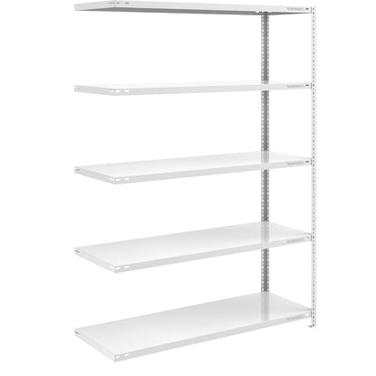 Storage bolt-together shelving, medium-duty, double-sided, HxWxD 2000 x 1300 x 600 mm, light grey, extension shelf unit.