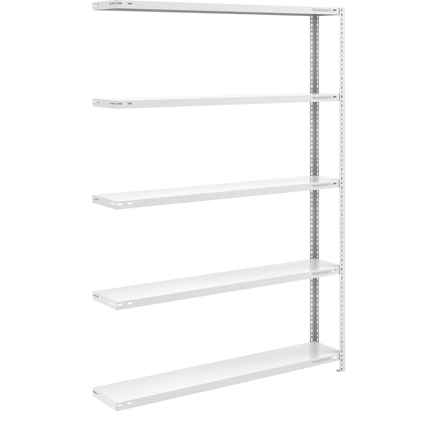 Storage bolt-together shelving, medium-duty, double-sided, HxWxD 2000 x 1300 x 300 mm, light grey, extension shelf unit.
