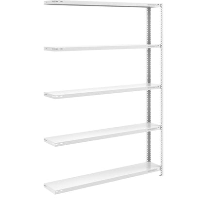 Storage bolt-together shelving, medium-duty, double-sided, HxWxD 2000 x 1300 x 300 mm, light grey, extension shelf unit.