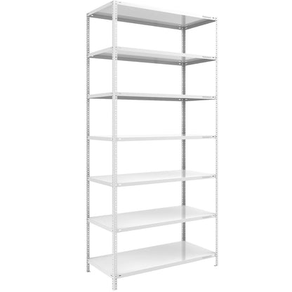 Storage bolt-together shelving, medium-duty, double-sided, HxWxD 3000 x 1300 x 800 mm, light grey, standard shelf unit.