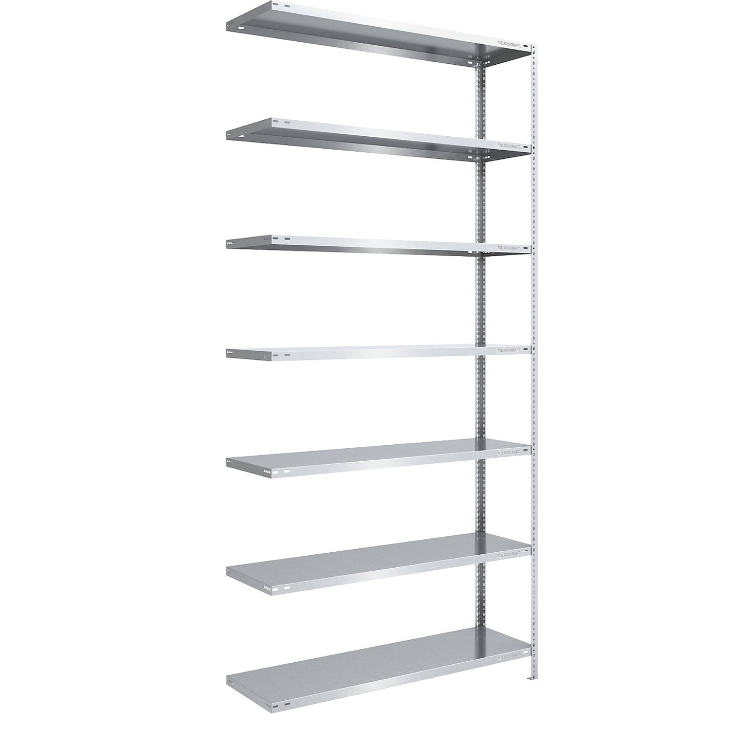 Storage bolt-together shelving, medium-duty, double-sided, HxWxD 3000 x 1300 x 500 mm, zinc plated, extension shelf unit.