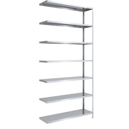 Storage bolt-together shelving, medium-duty, double-sided, HxWxD 3000 x 1300 x 500 mm, zinc plated, extension shelf unit.