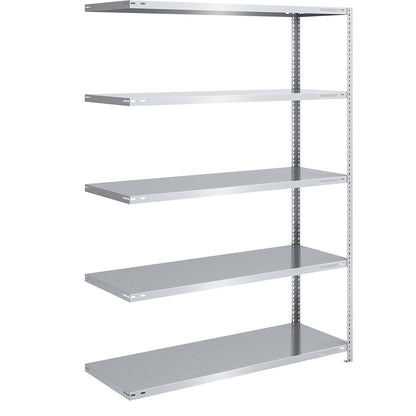 Storage bolt-together shelving, medium-duty, double-sided, HxWxD 2000 x 1300 x 600 mm, zinc plated, extension shelf unit.