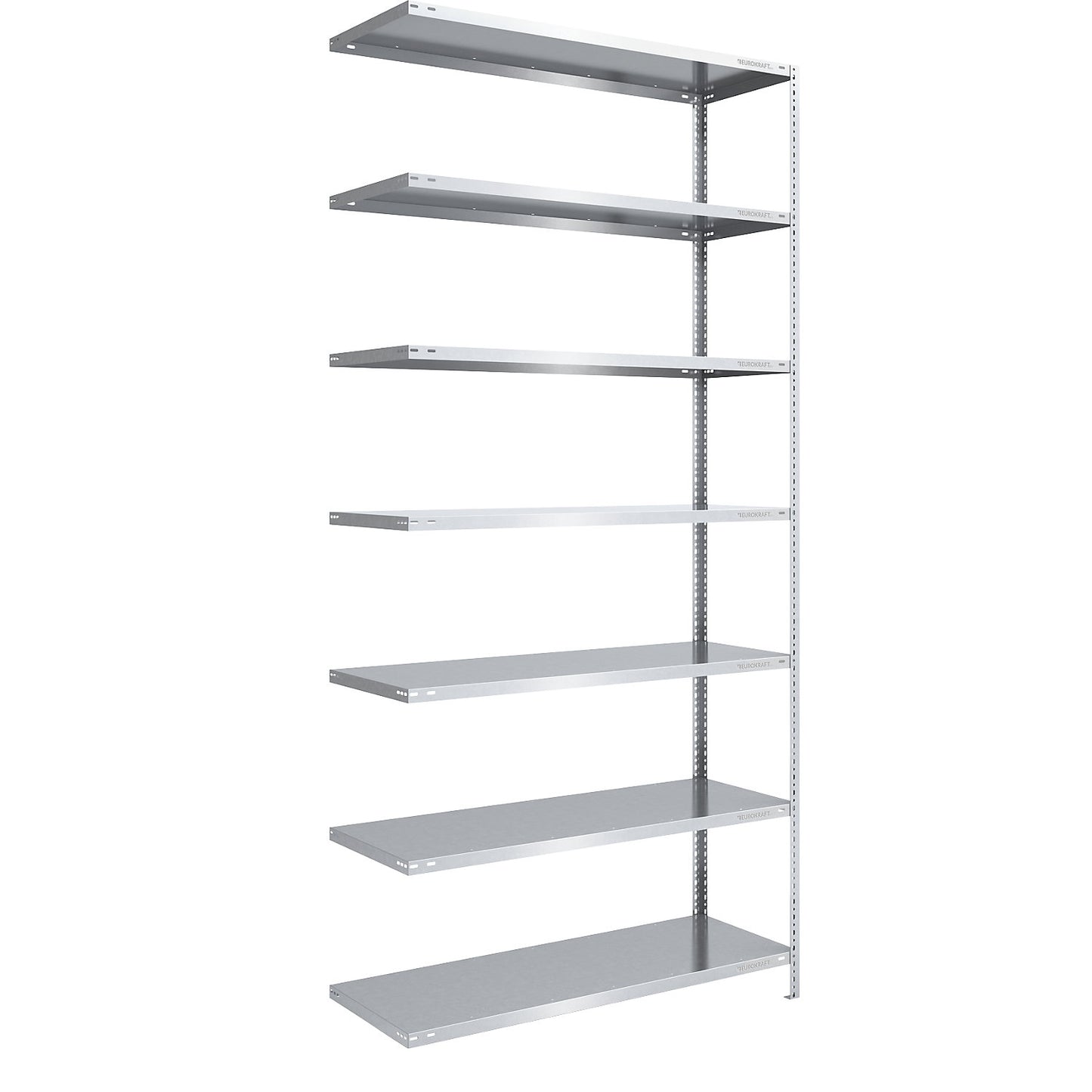 Storage bolt-together shelving, medium-duty, double-sided, HxWxD 3000 x 1300 x 600 mm, zinc plated, extension shelf unit.
