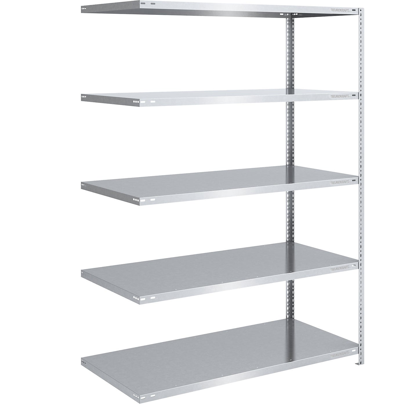 Storage bolt-together shelving, medium-duty, double-sided, HxWxD 2000 x 1300 x 800 mm, zinc plated, extension shelf unit.