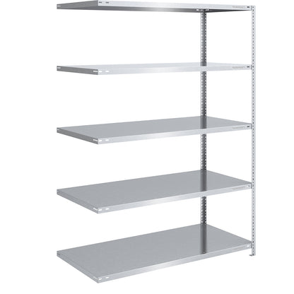 Storage bolt-together shelving, medium-duty, double-sided, HxWxD 2000 x 1300 x 800 mm, zinc plated, extension shelf unit.