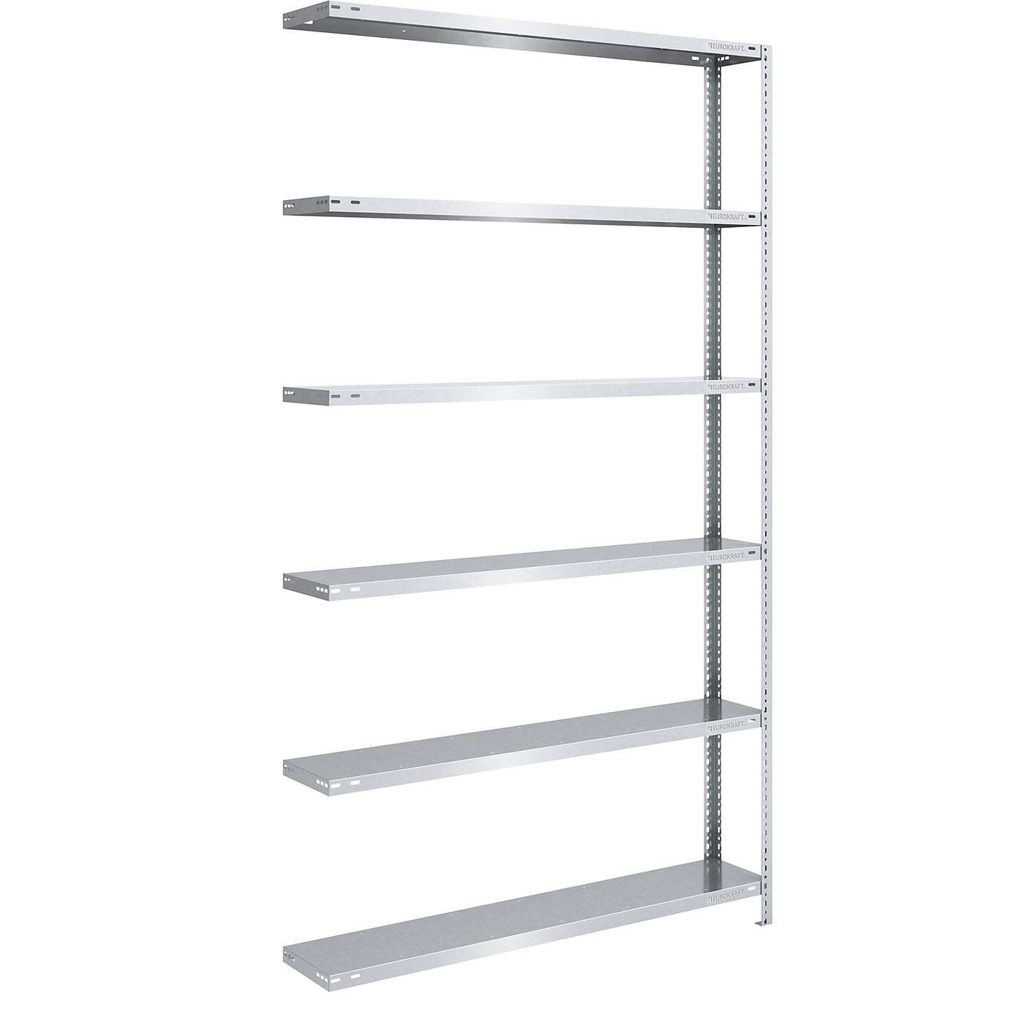 Storage bolt-together shelving, medium-duty, double-sided, HxWxD 2500 x 1300 x 300 mm, zinc plated, extension shelf unit.