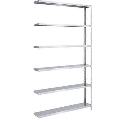 Storage bolt-together shelving, medium-duty, double-sided, HxWxD 2500 x 1300 x 300 mm, zinc plated, extension shelf unit.