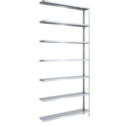 Storage bolt-together shelving, medium-duty, double-sided, HxWxD 3000 x 1300 x 300 mm, zinc plated, extension shelf unit.