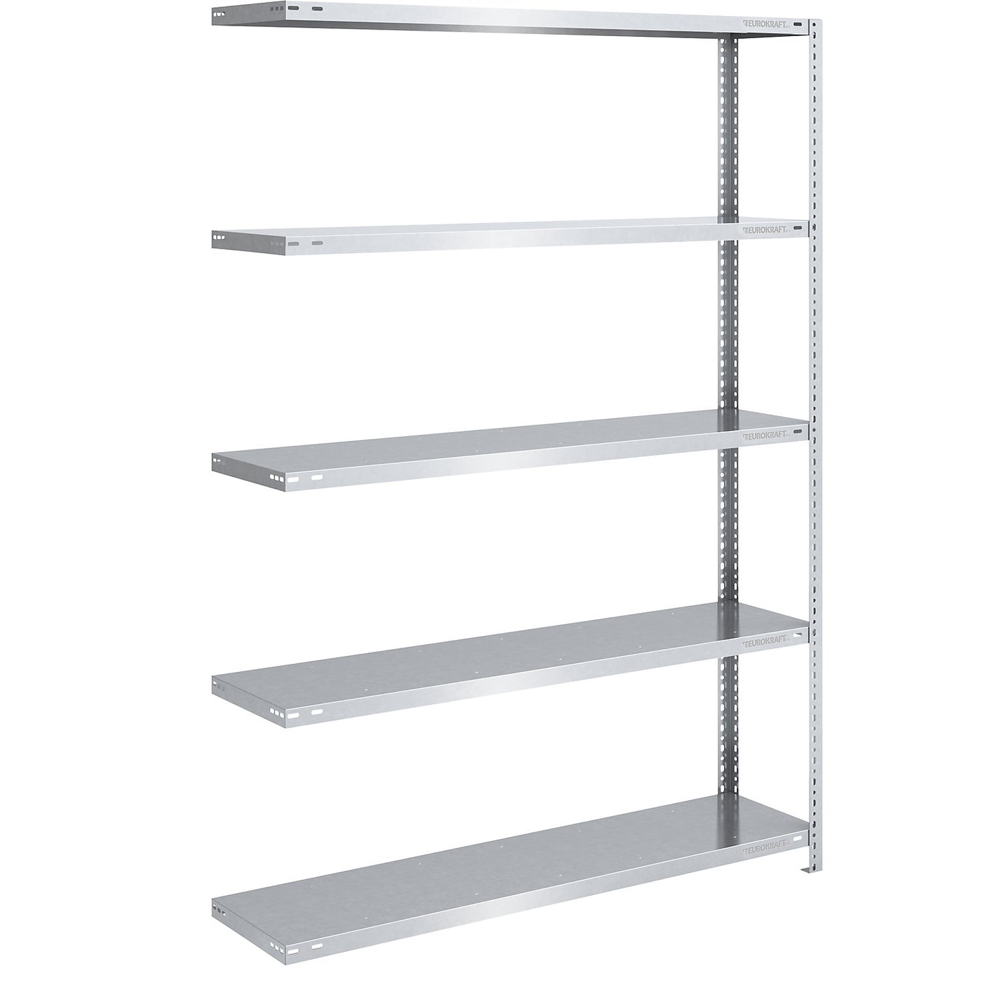 Storage bolt-together shelving, medium-duty, double-sided, HxWxD 2000 x 1300 x 400 mm, zinc plated, extension shelf unit.