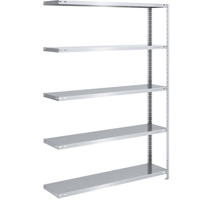 Storage bolt-together shelving, medium-duty, double-sided, HxWxD 2000 x 1300 x 400 mm, zinc plated, extension shelf unit.