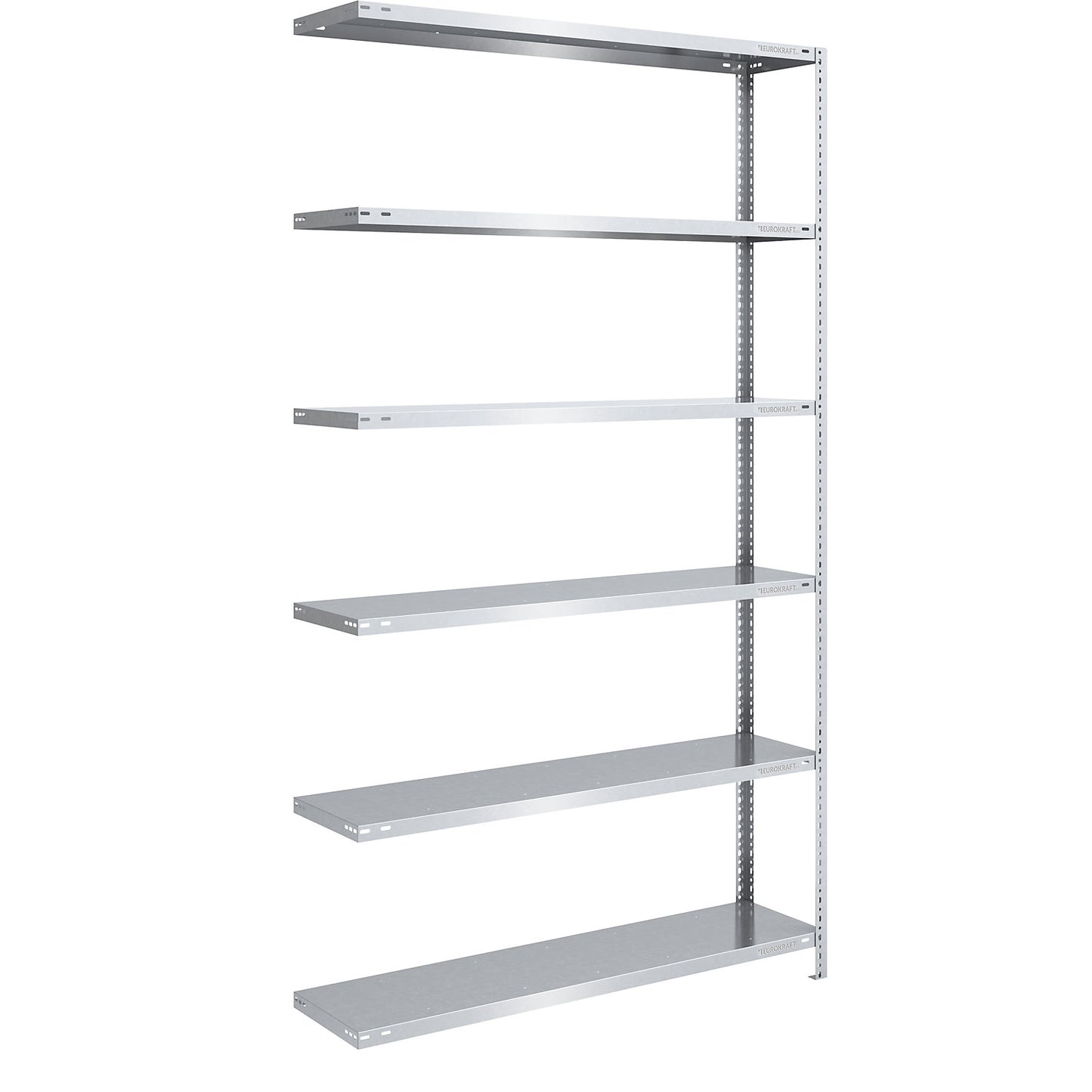 Storage bolt-together shelving, medium-duty, double-sided, HxWxD 2500 x 1300 x 400 mm, zinc plated, extension shelf unit.