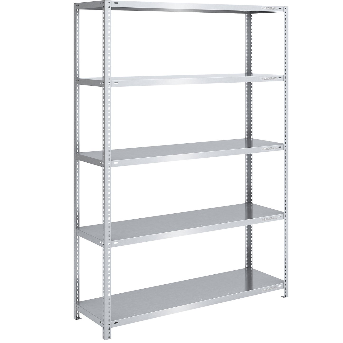 Storage bolt-together shelving, medium-duty, double-sided, HxWxD 2000 x 1300 x 500 mm, zinc plated, standard shelf unit.