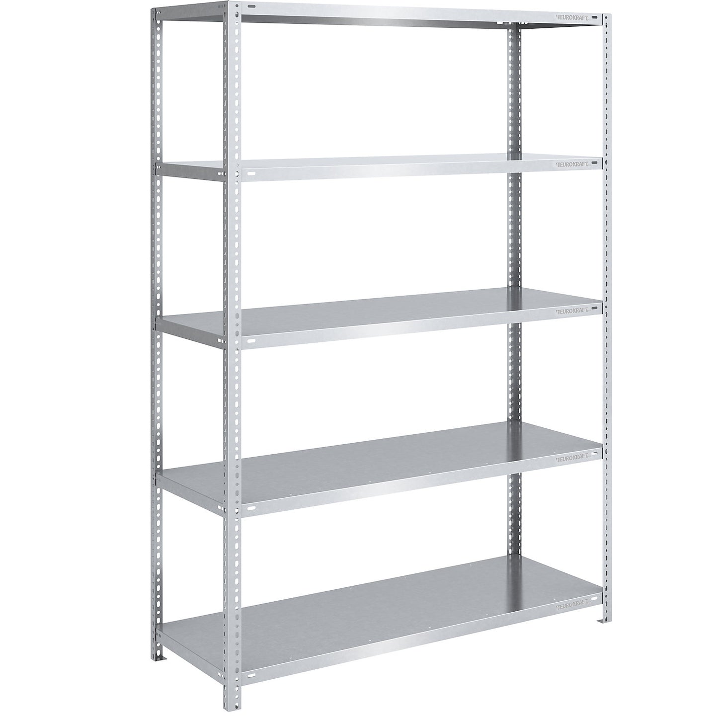 Storage bolt-together shelving, medium-duty, double-sided, HxWxD 2000 x 1300 x 600 mm, zinc plated, standard shelf unit.