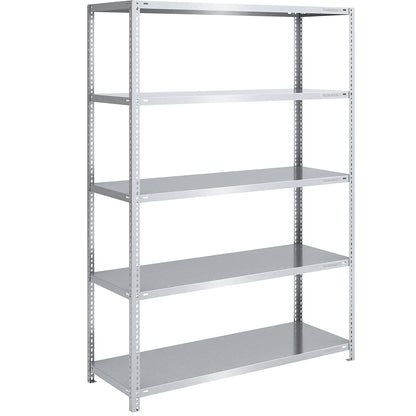 Storage bolt-together shelving, medium-duty, double-sided, HxWxD 2000 x 1300 x 600 mm, zinc plated, standard shelf unit.