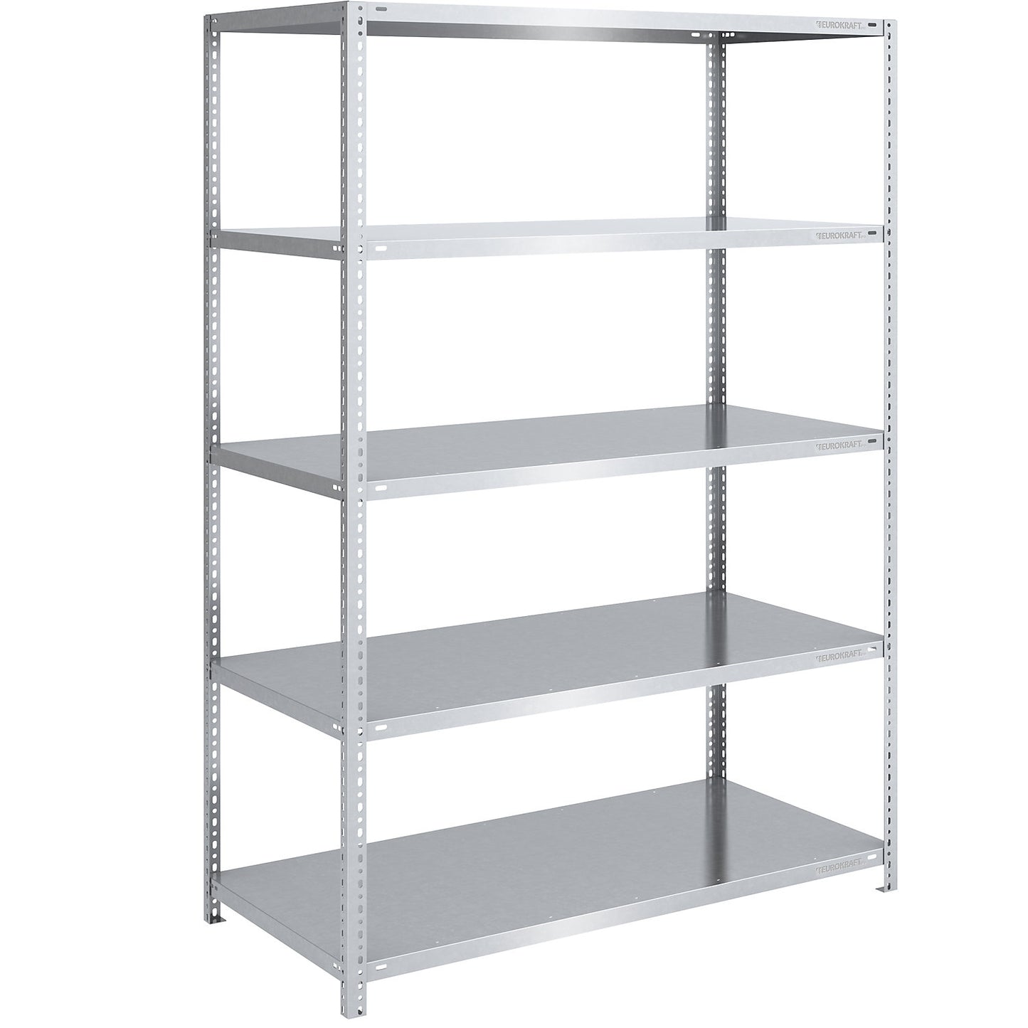 Storage bolt-together shelving, medium-duty, double-sided, HxWxD 2000 x 1300 x 800 mm, zinc plated, standard shelf unit.
