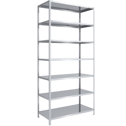 Storage bolt-together shelving, medium-duty, double-sided, HxWxD 3000 x 1300 x 800 mm, zinc plated, standard shelf unit.