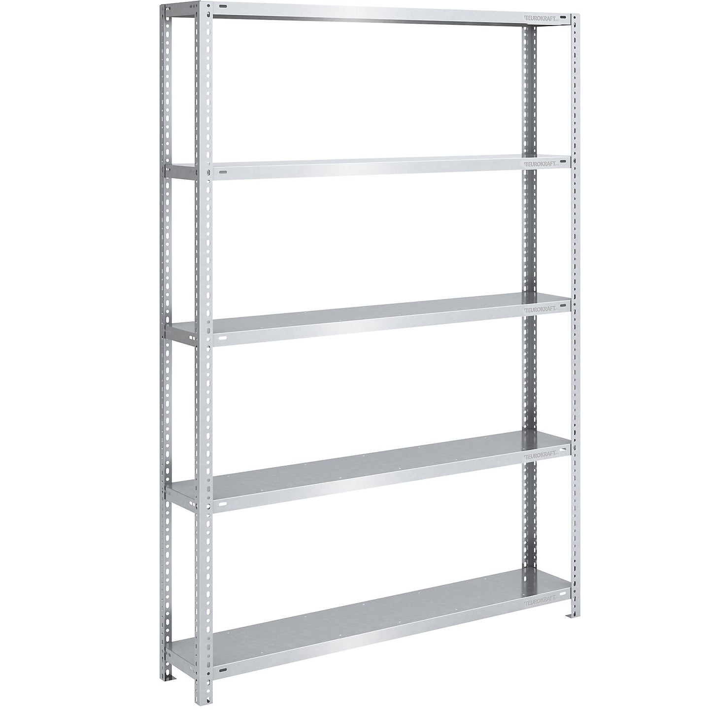 Storage bolt-together shelving, medium-duty, double-sided, HxWxD 2000 x 1300 x 300 mm, zinc plated, standard shelf unit.